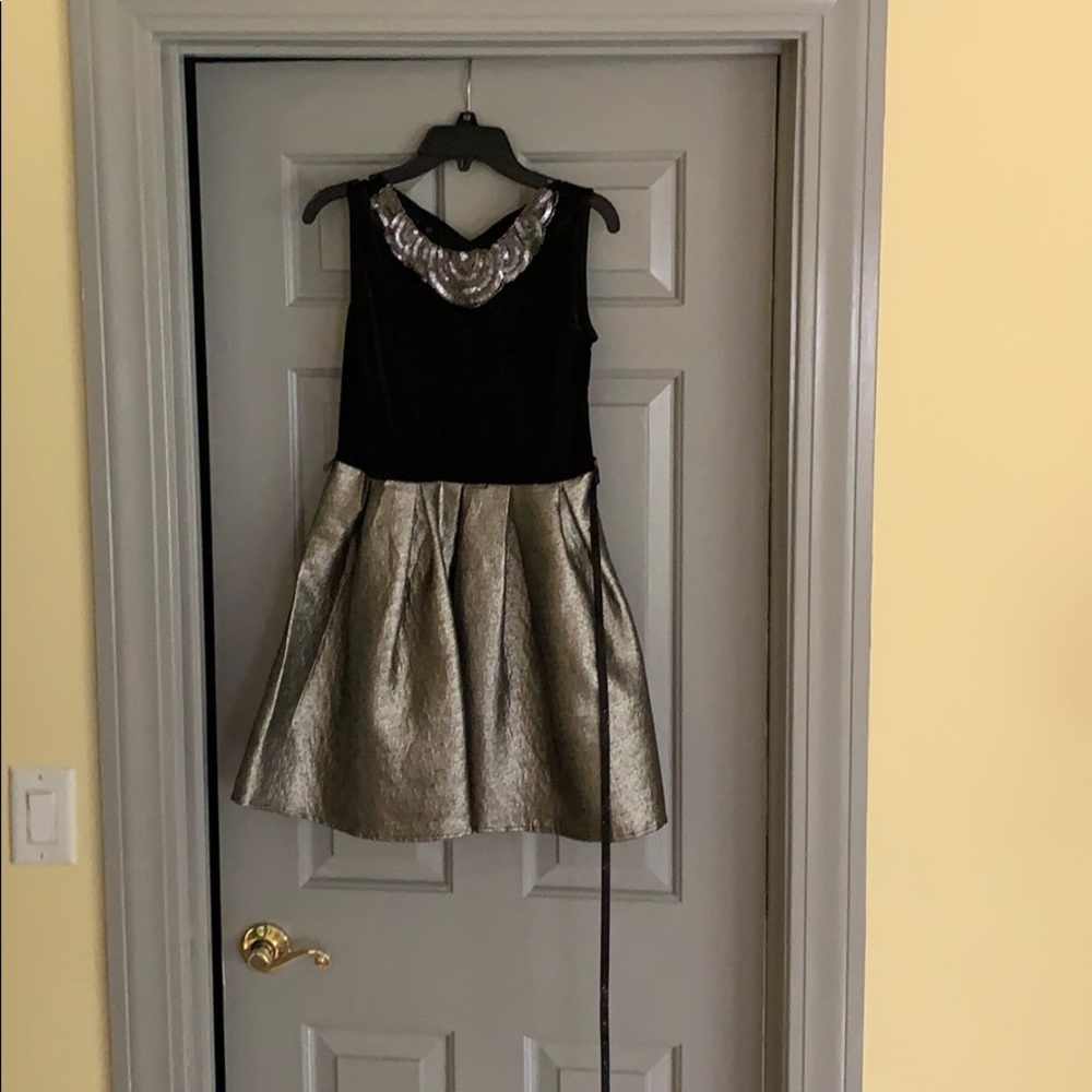 Kids Formal Black & Gold Dress